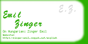 emil zinger business card